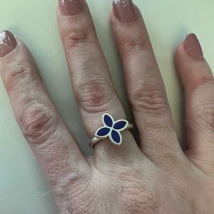 Pandora flower ring- purple